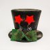 Χριστουγεννιάτικο Κρεμαστό Καπέλο, Μαύρο με Κόκκινα Αστεράκια (30cm)